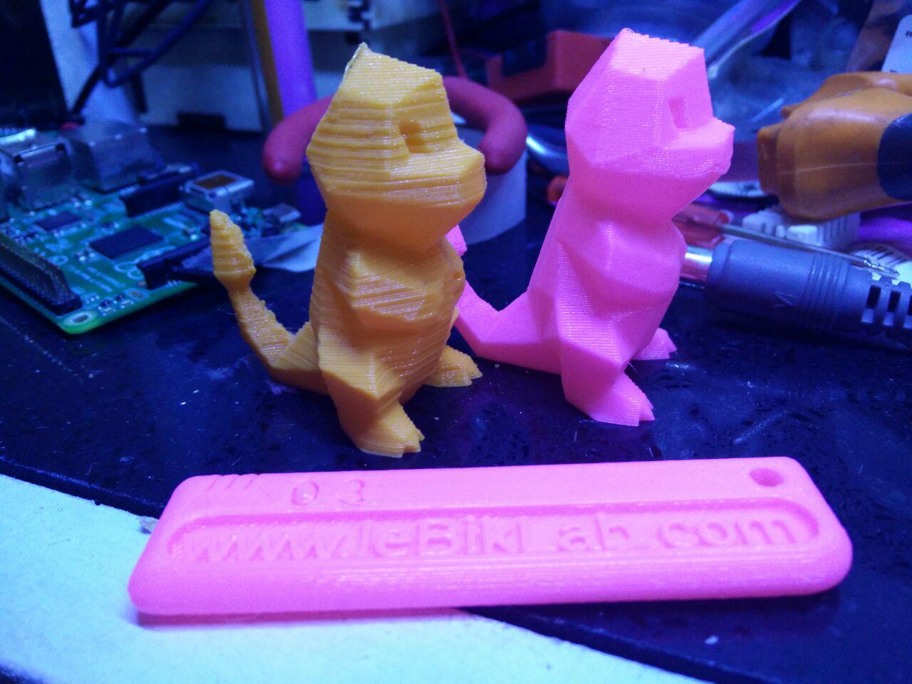 Avant et après calibration de l'imprimante 3D